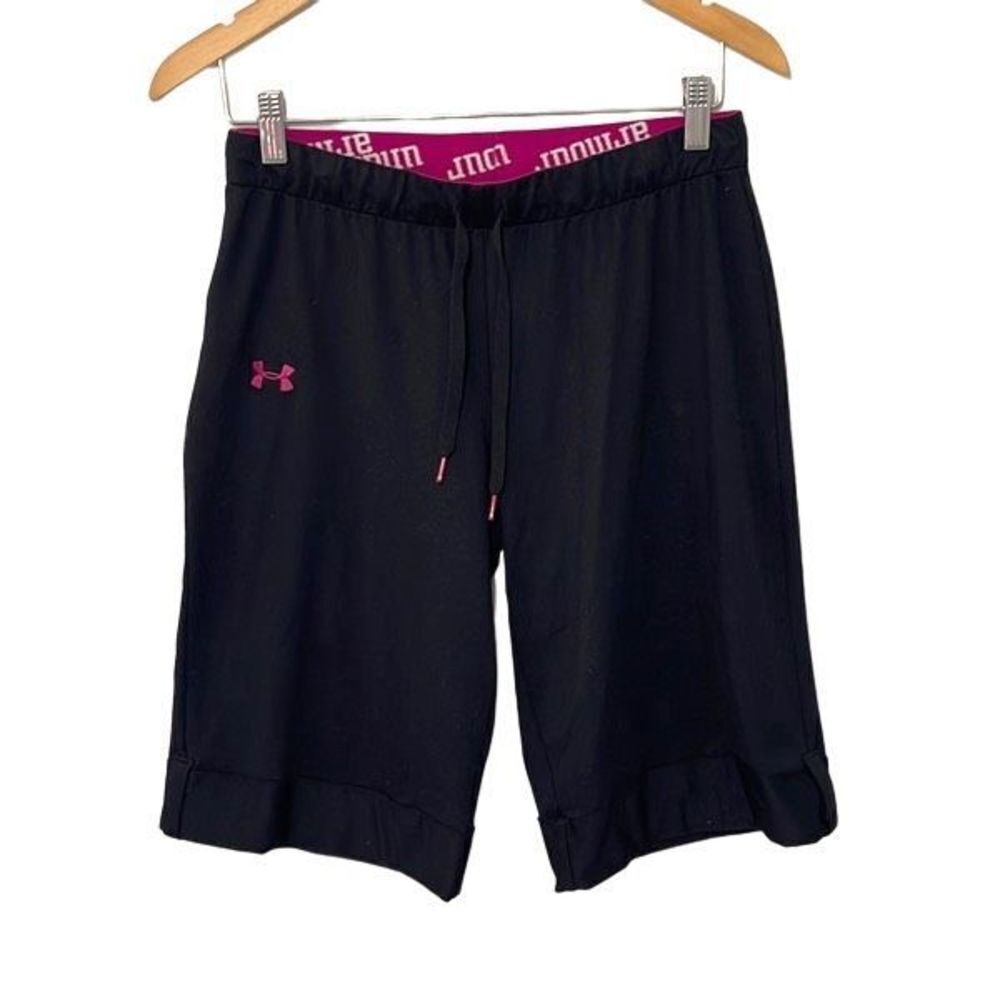 Under Armour Womens All Season Gear Shorts Active Stretch Athletic Black Size SM